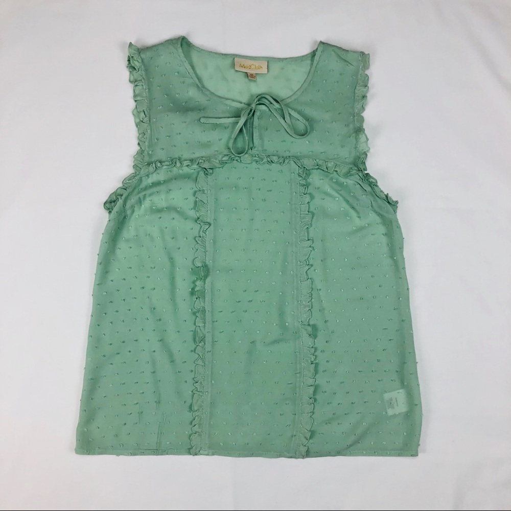 Modcloth Mint Green Swiss Dot Sleeveless Tank
